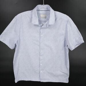 Bugatchi Shirt Mens Extra Large Blue Button Up 8-Way‎ Stretch Geometric Casual